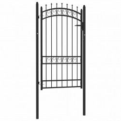 Brama ogrodzeniowa Emmen z kolcami stalowa 103x134,5 cm czarna