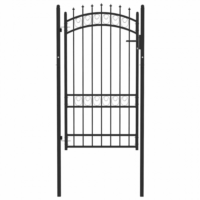 Brama ogrodzeniowa Emmen z kolcami stalowa 103x134,5 cm czarna