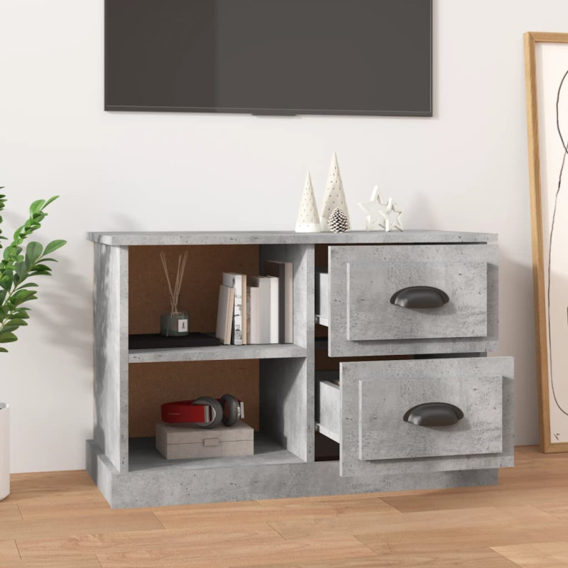 Szafka pod TV, szarość betonu, 73x35,5x47,5 cm