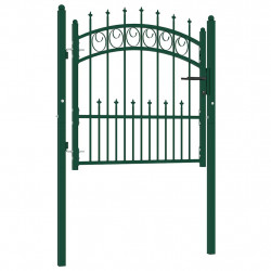 Brama ogrodzeniowa Emmen z kolcami stalowa 104x97 cm zielona