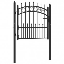 Brama ogrodzeniowa Emmen z kolcami stalowa 104x87 cm czarna