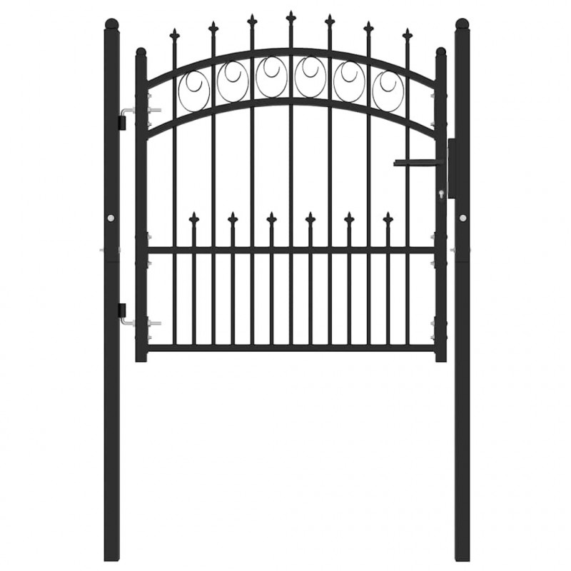 Brama ogrodzeniowa Emmen z kolcami stalowa 104x87 cm czarna
