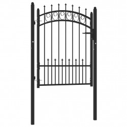 Brama ogrodzeniowa Emmen z kolcami stalowa 104x109,5 cm czarna