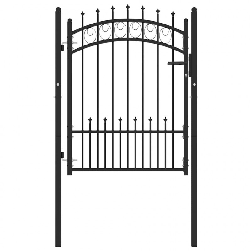 Brama ogrodzeniowa Emmen z kolcami stalowa 104x109,5 cm czarna