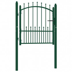 Brama ogrodzeniowa Emmen z kolcami stalowa 104x97 cm zielona