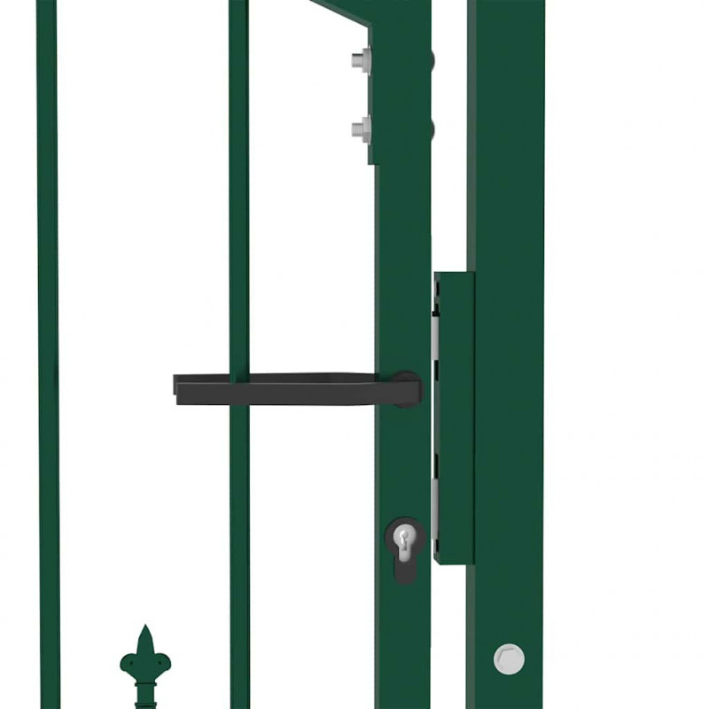 Brama ogrodzeniowa Emmen z kolcami stalowa 104x97 cm zielona