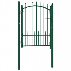 Brama ogrodzeniowa Emmen z kolcami stalowa 104x109,5 cm zielona