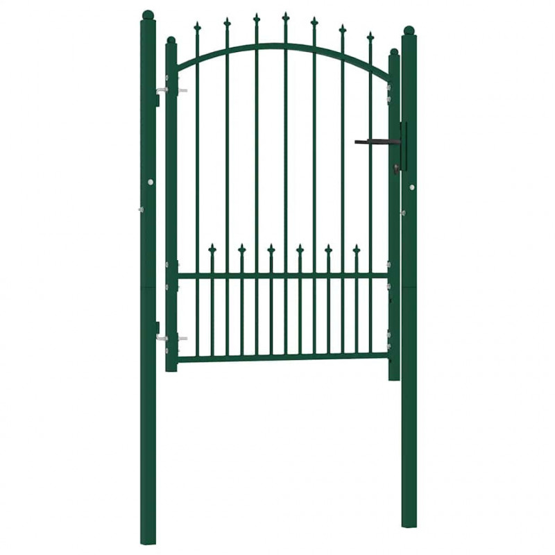 Brama ogrodzeniowa Emmen z kolcami stalowa 104x109,5 cm zielona