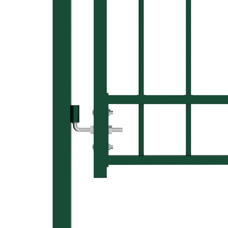 Brama ogrodzeniowa Emmen z kolcami stalowa 104x109,5 cm zielona