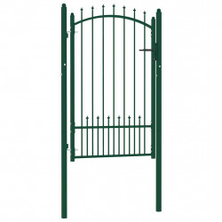 Brama ogrodzeniowa Emmen z kolcami stalowa 104x117 cm zielona