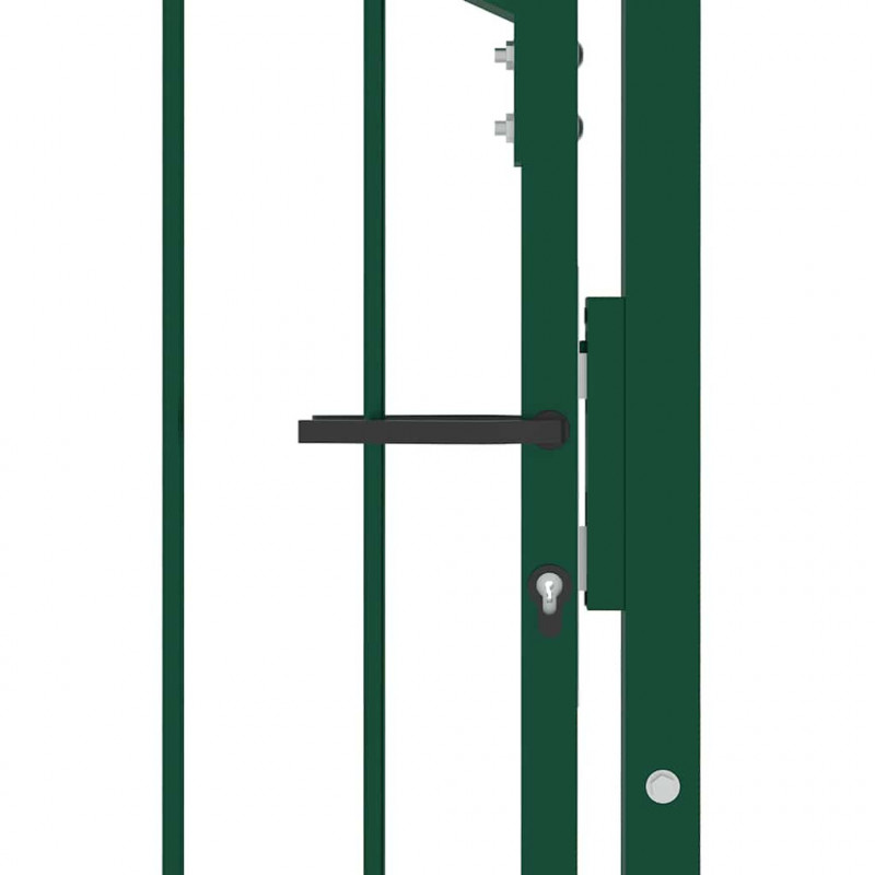 Brama ogrodzeniowa Emmen z kolcami stalowa 104x117 cm zielona