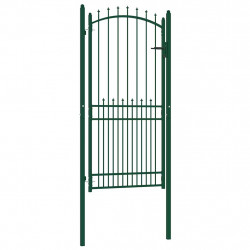 Brama ogrodzeniowa Emmen z kolcami stalowa 104x147 cm zielona