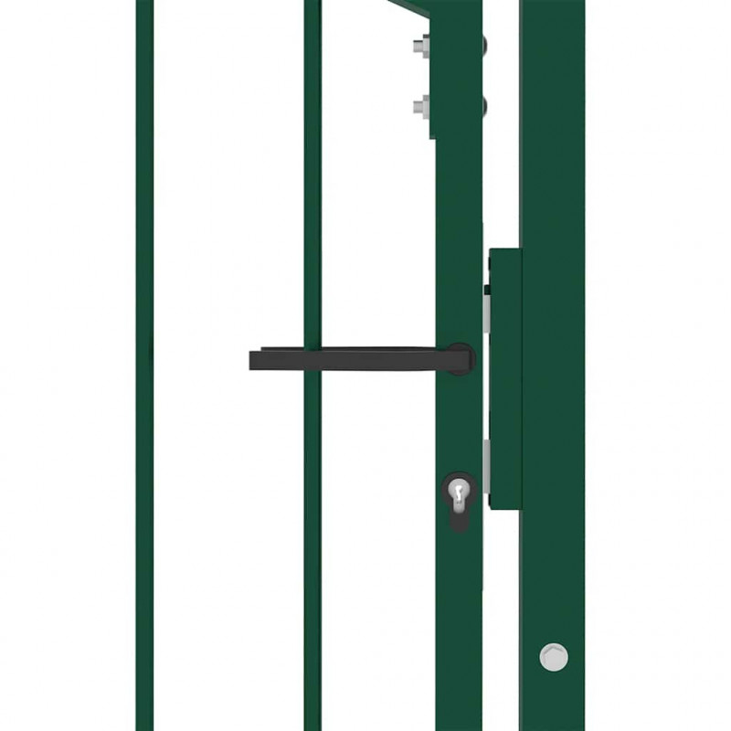 Brama ogrodzeniowa Emmen z kolcami stalowa 104x147 cm zielona