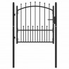 Brama ogrodzeniowa Emmen z kolcami stalowa 104x97 cm czarna