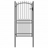 Brama ogrodzeniowa z kolcami Z blokadą Czarny 100 x 200 cm