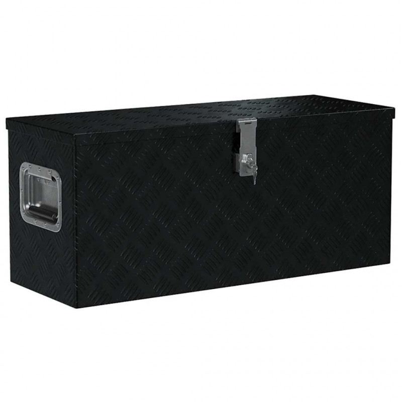 Skrzynia aluminiowa, 80 x 30 x 35 cm, czarna