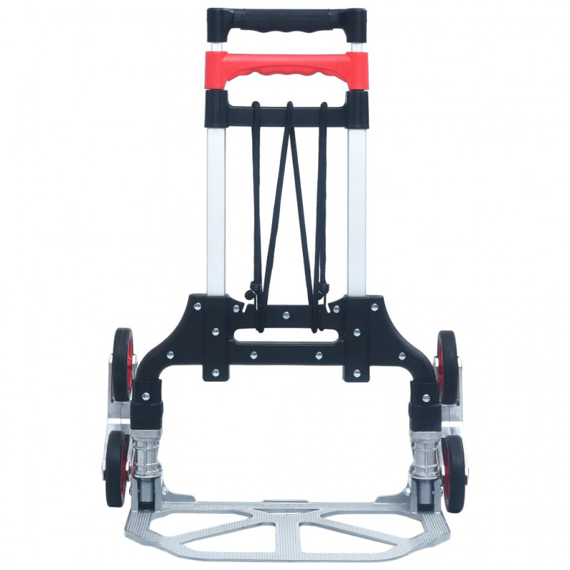 Składany schodowy wózek transportowy, 70 kg, aluminium, srebrny