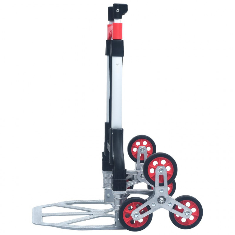 Składany schodowy wózek transportowy, 70 kg, aluminium, srebrny