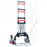 Składany schodowy wózek transportowy, 70 kg, aluminium, srebrny