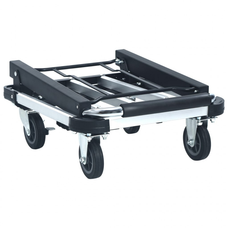 Składany wózek transportowy, 150 kg, aluminiowy, srebrny