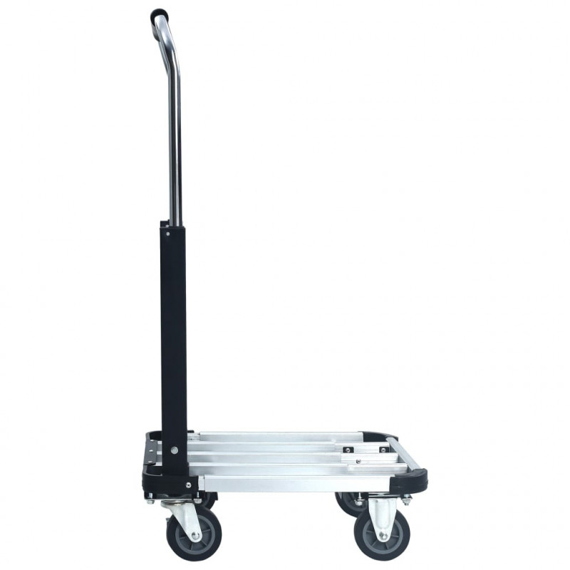 Składany wózek transportowy, 150 kg, aluminiowy, srebrny