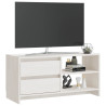 Szafka pod telewizor, biała, 80x31x39 cm, lite drewno sosnowe