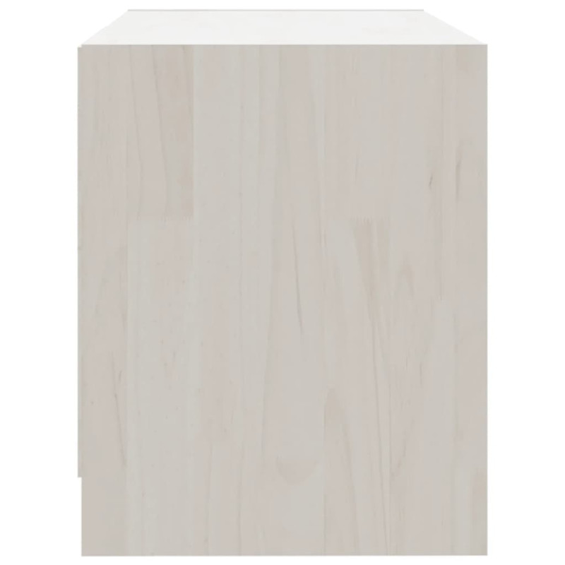 Szafka pod telewizor, biała, 80x31x39 cm, lite drewno sosnowe