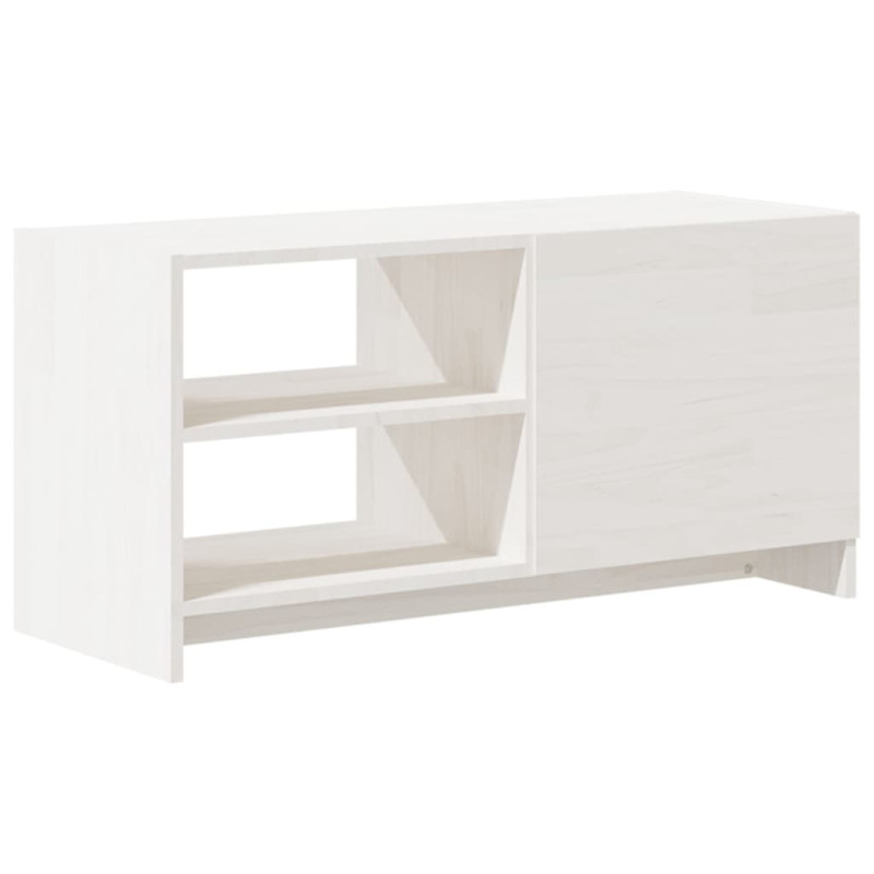 Szafka pod telewizor, biała, 80x31x39 cm, lite drewno sosnowe
