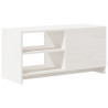 Szafka pod telewizor, biała, 80x31x39 cm, lite drewno sosnowe