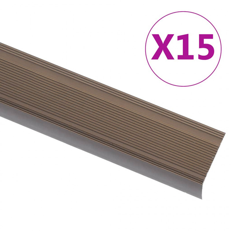 Listwy schodowe w kształcie litery L 15 szt. Aluminium 90 cm