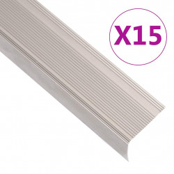 Listwy schodowe w kształcie litery L 15 szt. Aluminium 90 cm