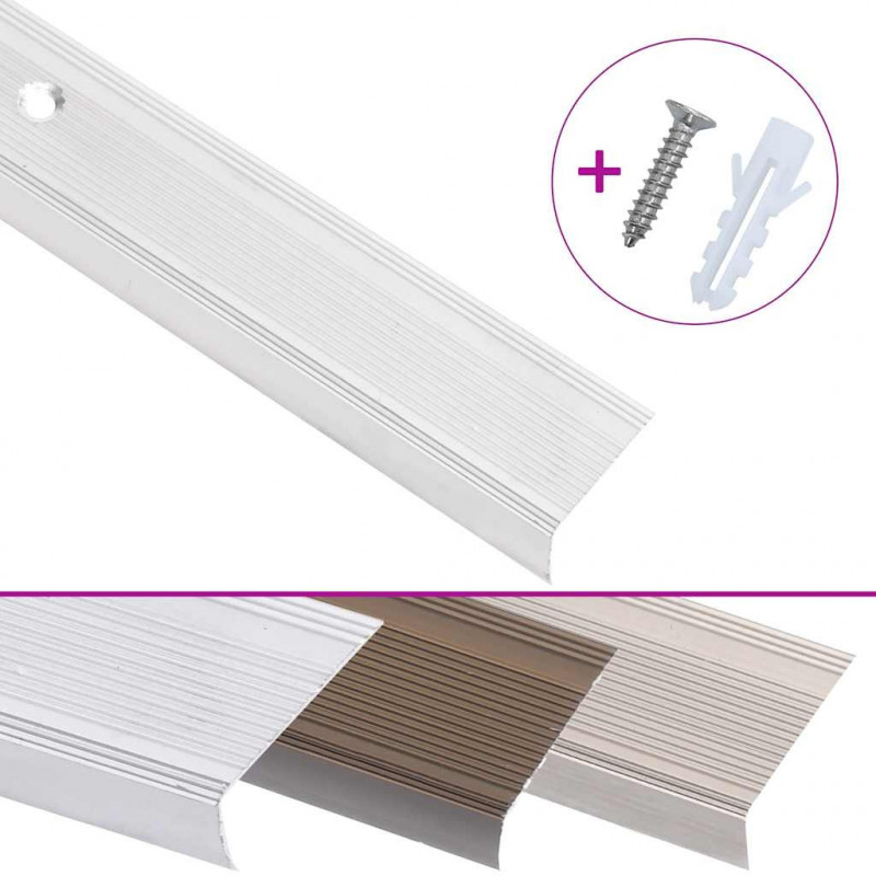 Listwy schodowe w kształcie litery L 5 szt. Aluminium 100 cm