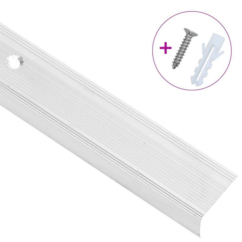 Listwy schodowe w kształcie litery L 15 szt. Aluminium 100 cm
