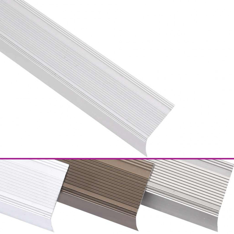 Listwy schodowe w kształcie litery L 5 szt. Aluminium 100 cm