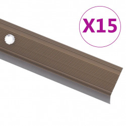 Listwy schodowe w kształcie litery L 15 szt. Aluminium 100 cm