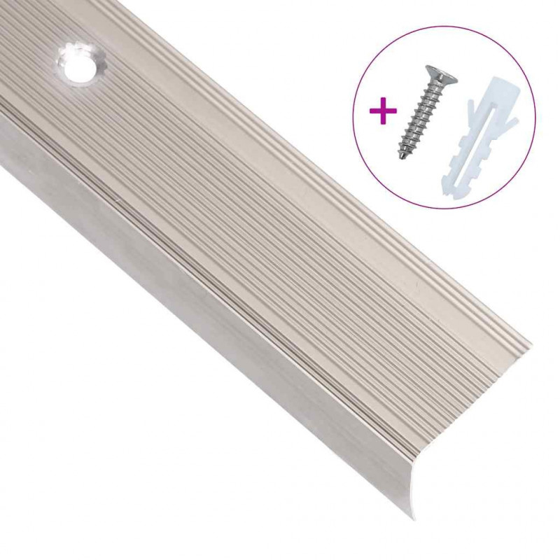 Listwy schodowe w kształcie litery L 15 szt. Aluminium 100 cm