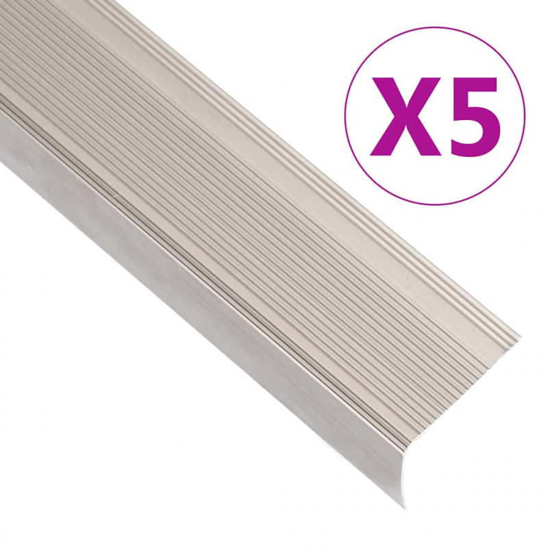 Listwy schodowe w kształcie litery L 5 szt. Aluminium 100 cm