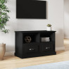 Szafka pod TV, czarna, 80x35x50 cm, materiał drewnopochodny