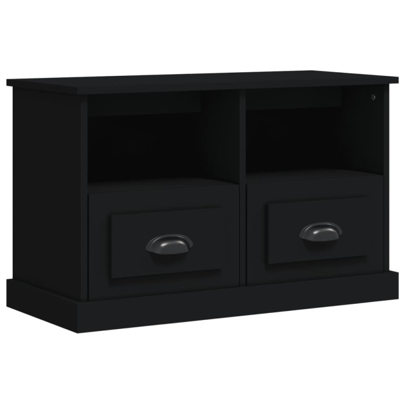 Szafka pod TV, czarna, 80x35x50 cm, materiał drewnopochodny