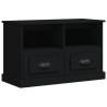 Szafka pod TV, czarna, 80x35x50 cm, materiał drewnopochodny
