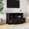 Szafka pod TV, czarna, 80x35x50 cm, materiał drewnopochodny