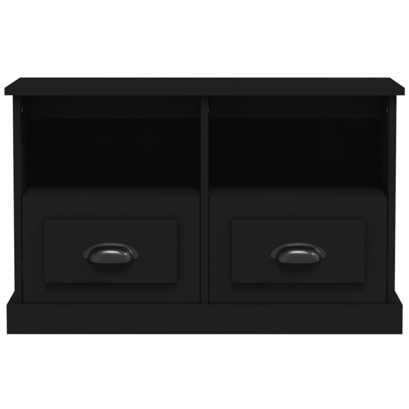 Szafka pod TV, czarna, 80x35x50 cm, materiał drewnopochodny