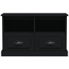 Szafka pod TV, czarna, 80x35x50 cm, materiał drewnopochodny