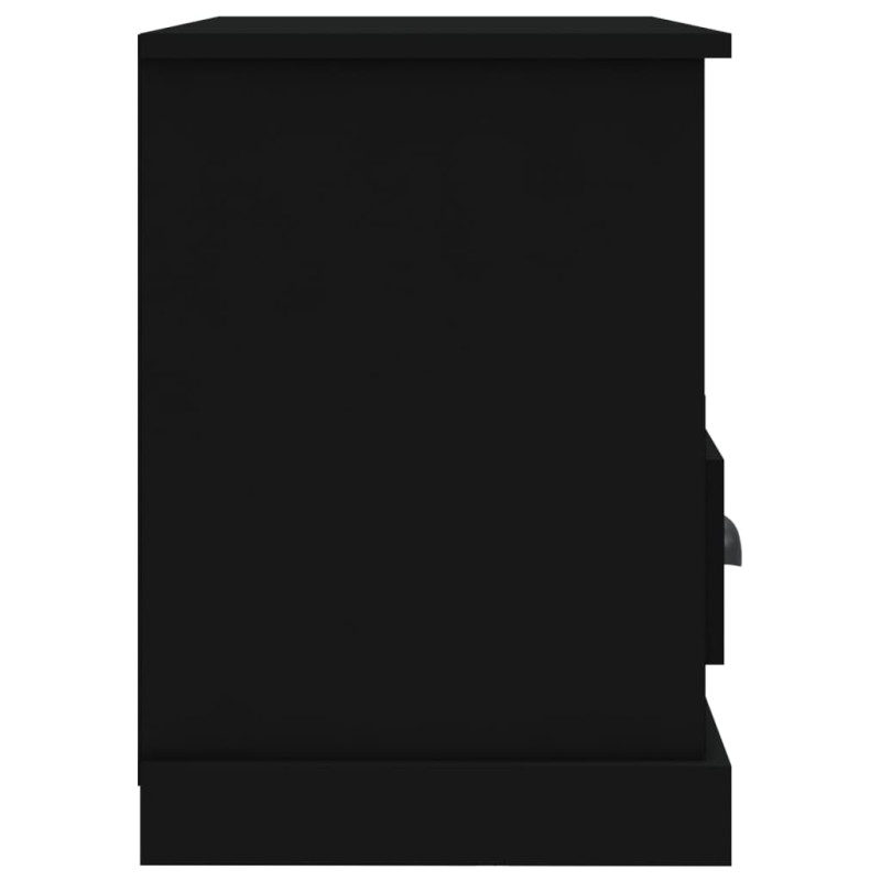 Szafka pod TV, czarna, 80x35x50 cm, materiał drewnopochodny