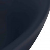 Owalna umywalka z przelewem, matowy granat, 58,5x39cm, ceramika