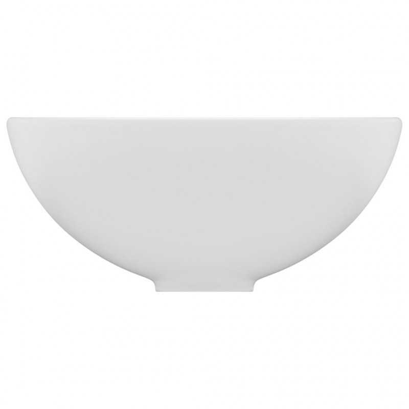 Okrągła umywalka łazienkowa, matowa biel, 32,5x14 cm, ceramika