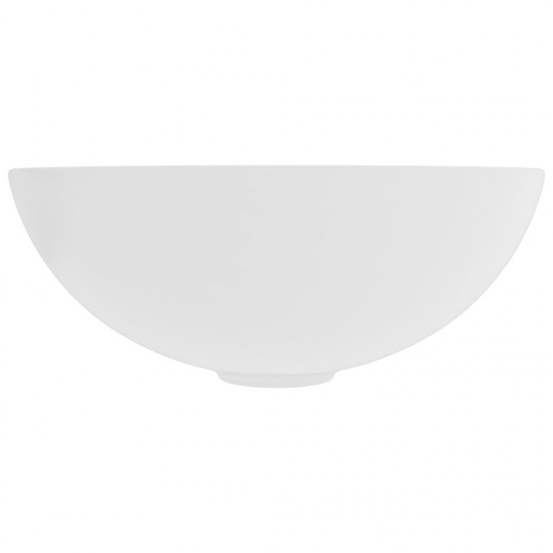 Umywalka łazienkowa, ceramiczna, matowa biel, okrągła
