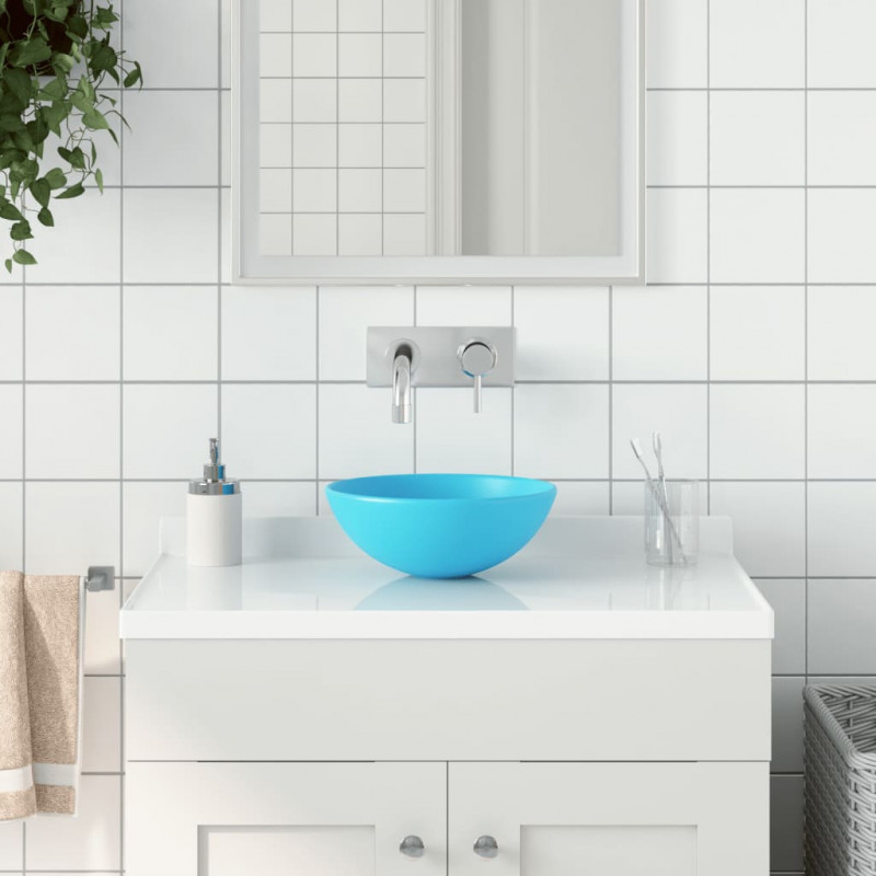 Umywalka łazienkowa, ceramiczna, jasnozielona, okrągła