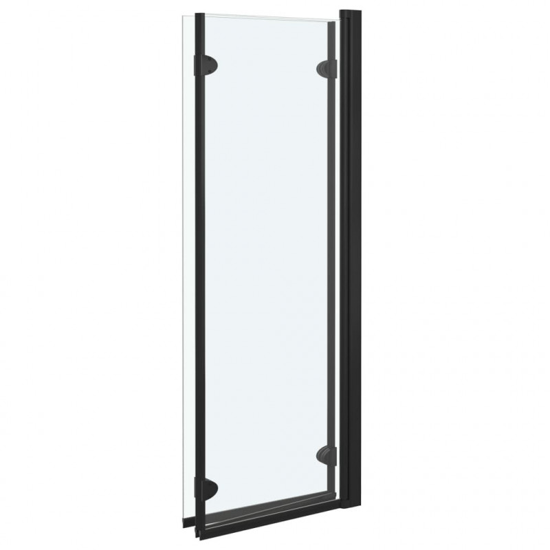 Składany parawan nawannowy, 3 panele, ESG, 130x138 cm, czarny