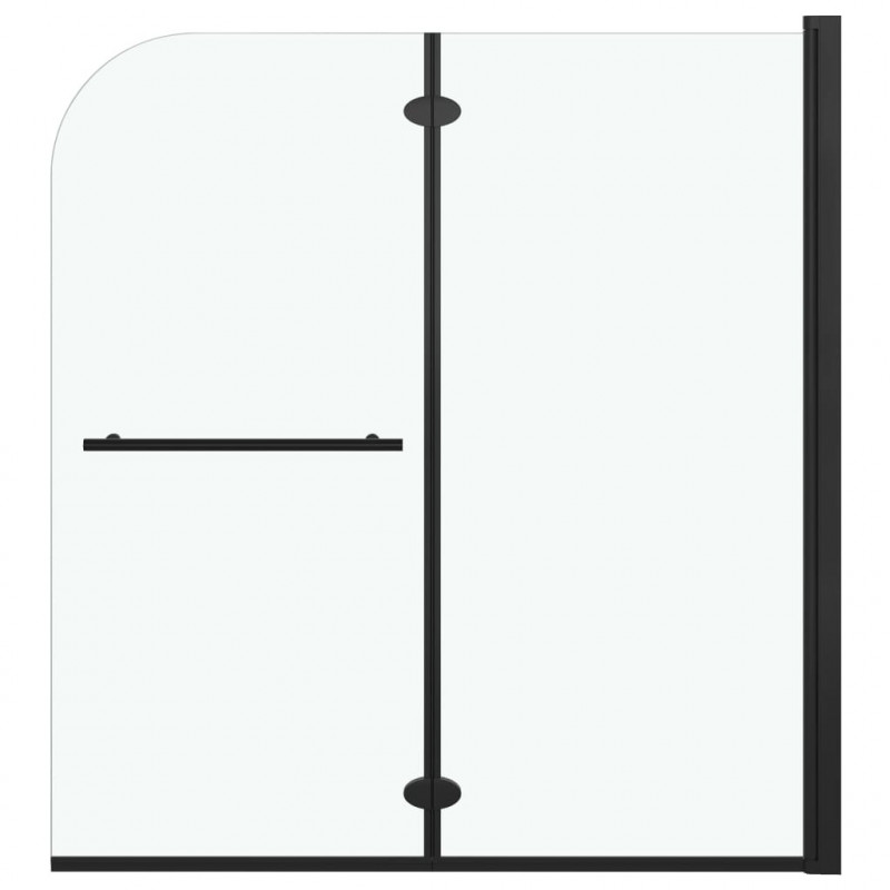 Składany parawan nawannowy, 2 panele, ESG, 120 x 140 cm, czarny